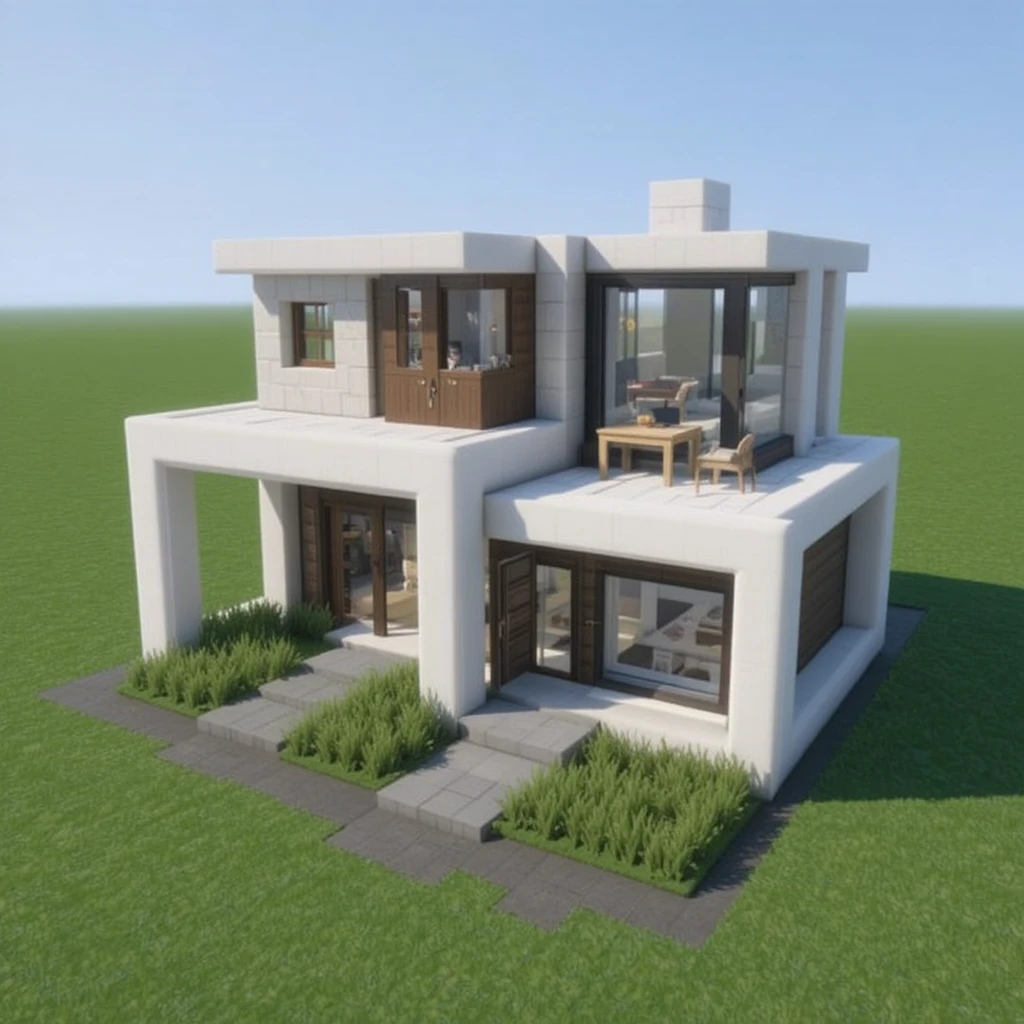 Minecraft Speed Build: Rumah Modern Minimalis 5x5 Block