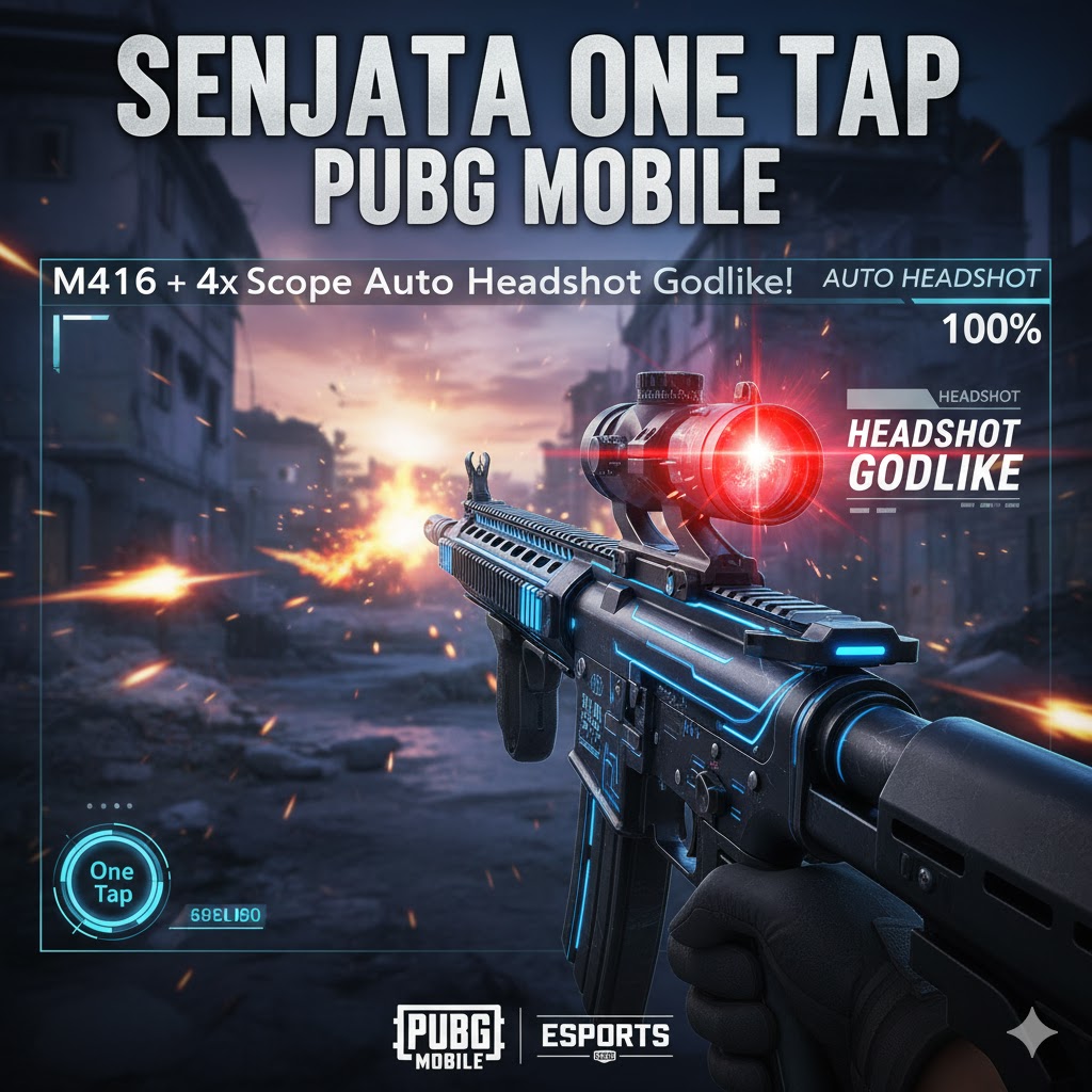 Senjata One Tap PUBG Mobile: M416 + 4x Scope Auto Headshot Godlike!