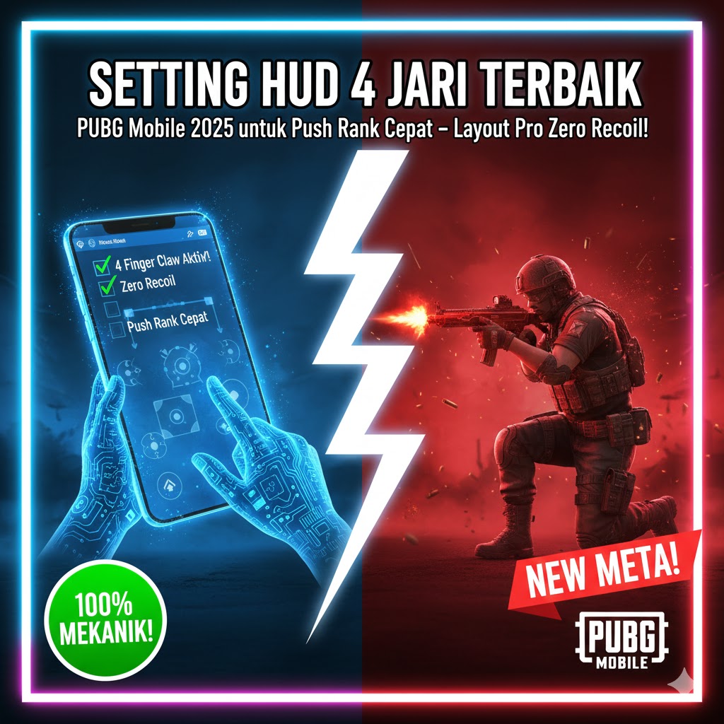 Setting HUD 4 Jari Terbaik PUBG Mobile 2025 untuk Push Rank Cepat – Layout Pro Zero Recoil!