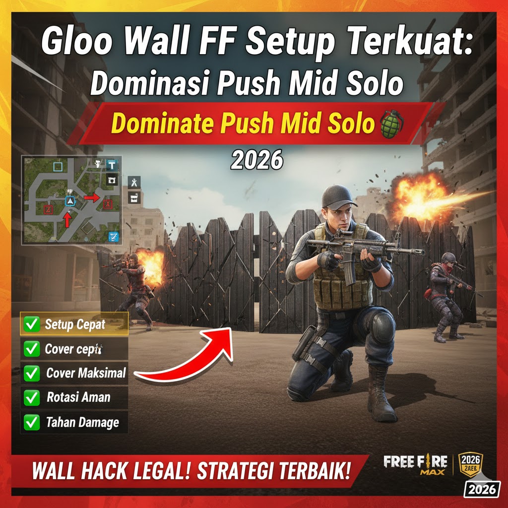 Gloo Wall FF Setup Terkuat: Dominasi Push Mid Solo 2026