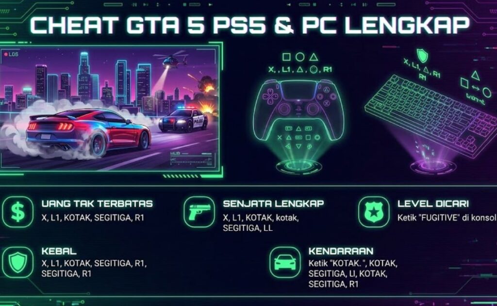 Cheat GTA 5 PS5 & PC Lengkap Bahasa Indonesia