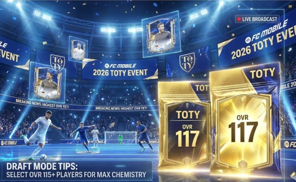 Update Event TOTY FC Mobile 2026: Cara Dapat Pemain OVR 117