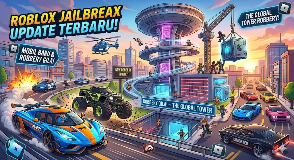 Roblox Jailbreak Update Terbaru – Mobil Baru & Robbery Gila!